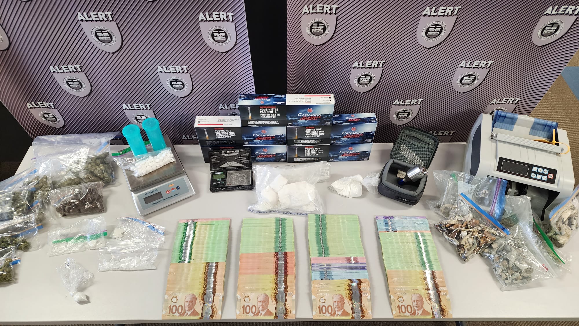 Various drugs and cash seized from Medicine Hat home