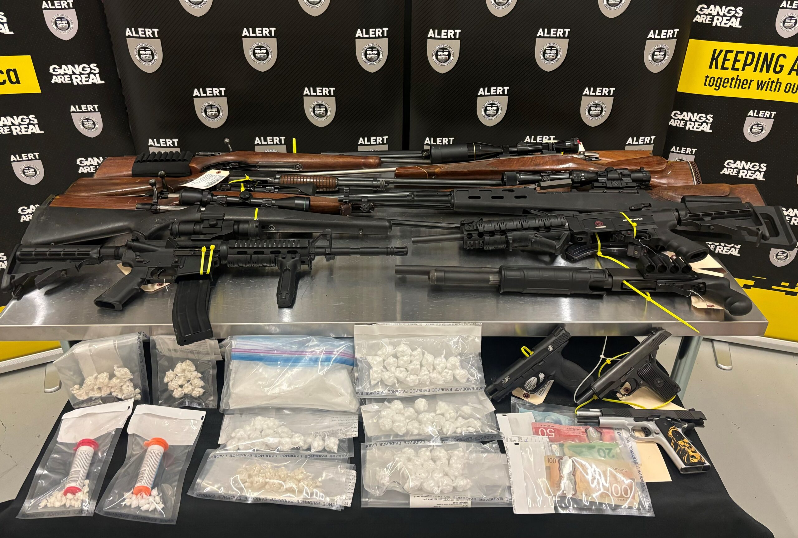 Firearms and cocaine seized in rural Alberta drug bust